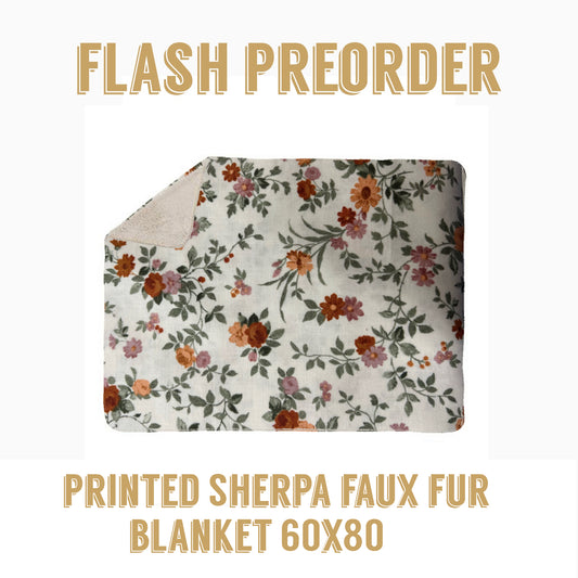 Printed Minky Throw Sherpa fur blankets 60x80