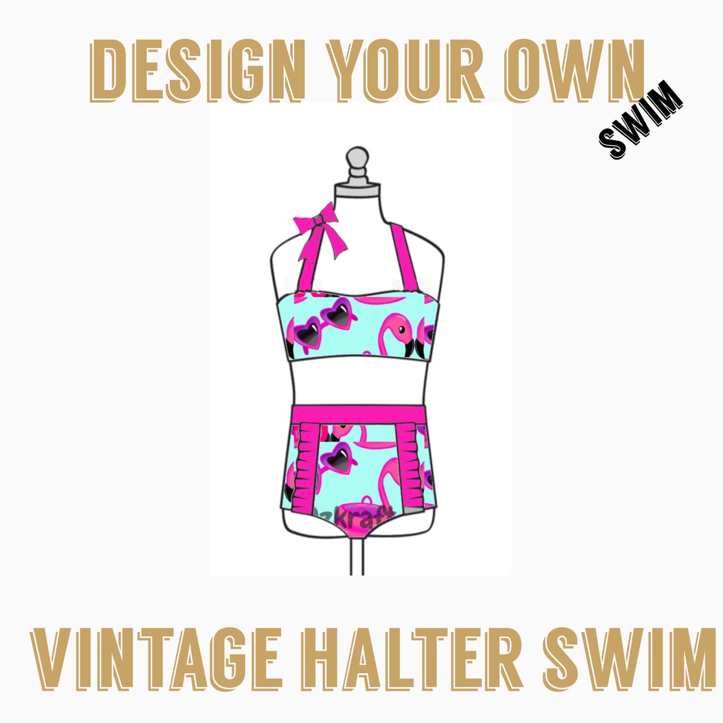 Design your own | Vintage Halter swim two piece