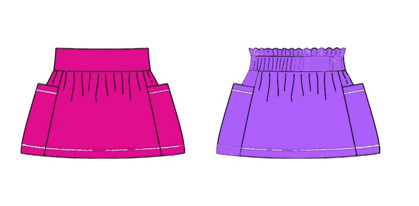 Solid Pocket Skirt