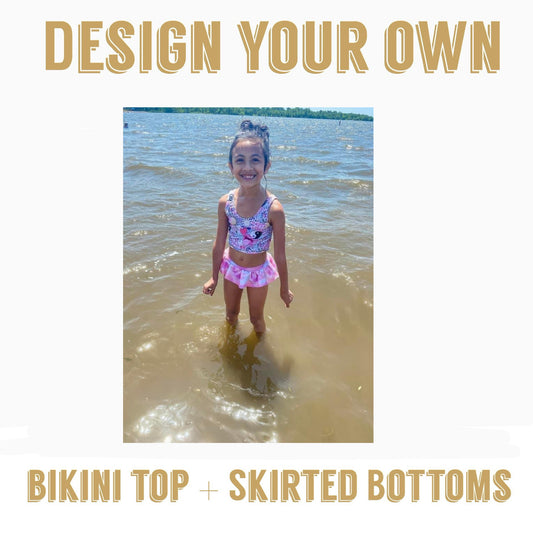 DESIGN YOUR OWN PREORDER | Bikini Top + Skirted Bottoms 2 piece Swim suit