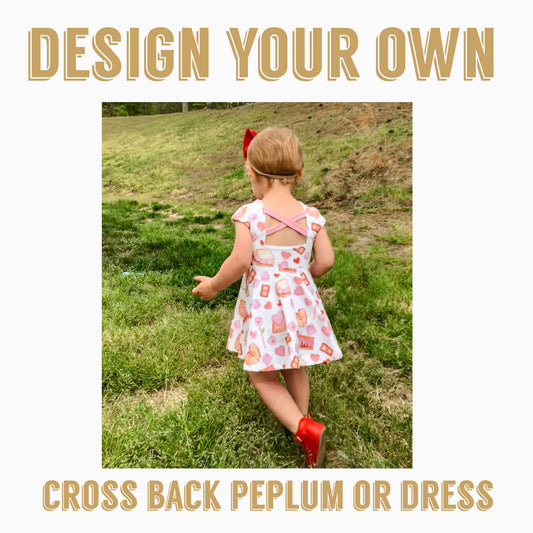 Design your own| SQUARE CROSS BACK PEPLUM OR DRESS