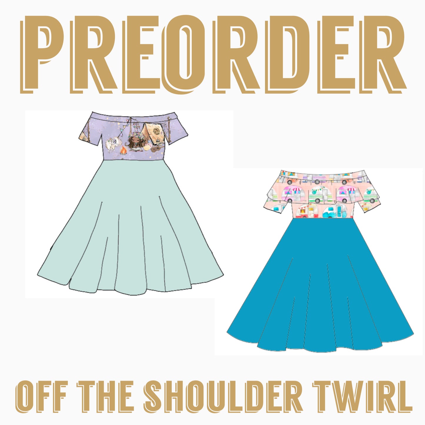 PATRIOTIC PREORDER PRE-ORDER | Off the Shoulder Twirl Dress