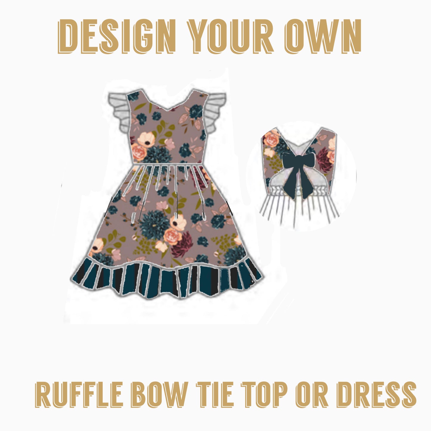 Design your own | Ruffle tie back Woven Dress