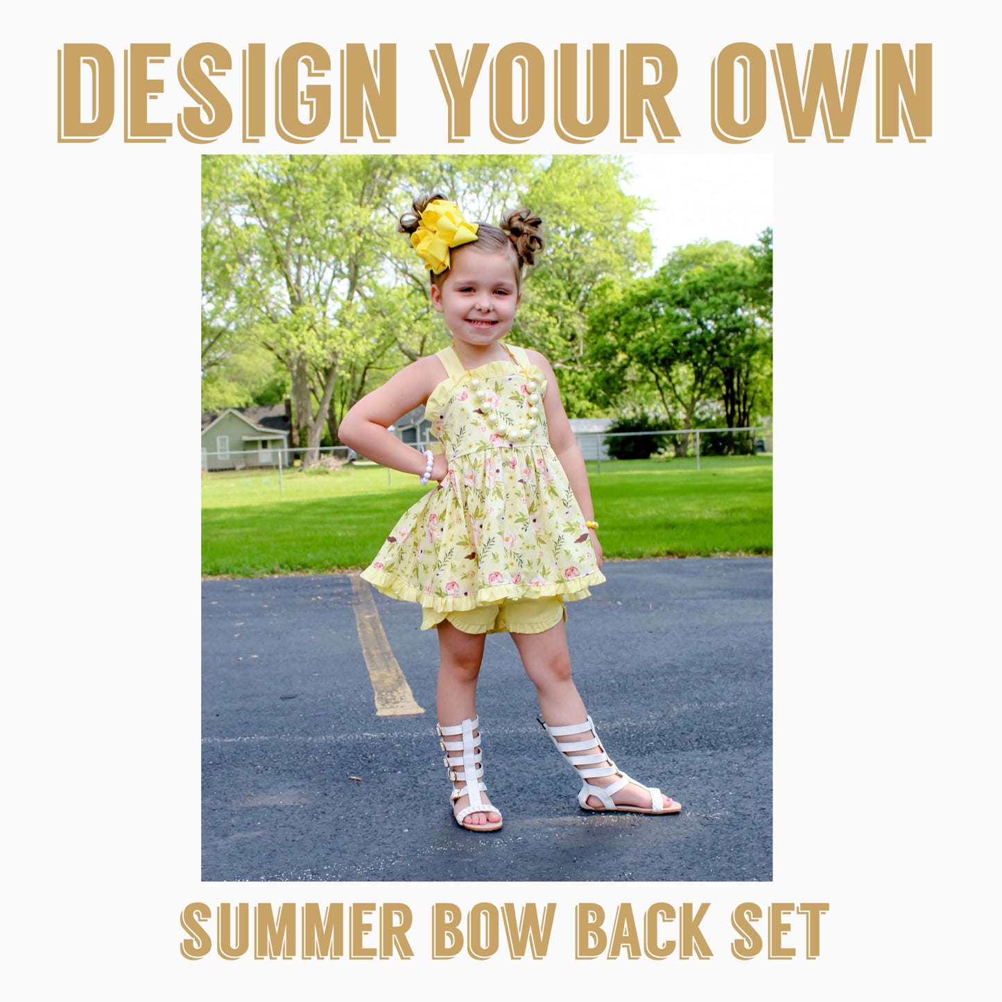 DESIGN YOUR OWN | WOVEN SUMMER BOW BACK TOP OR SET