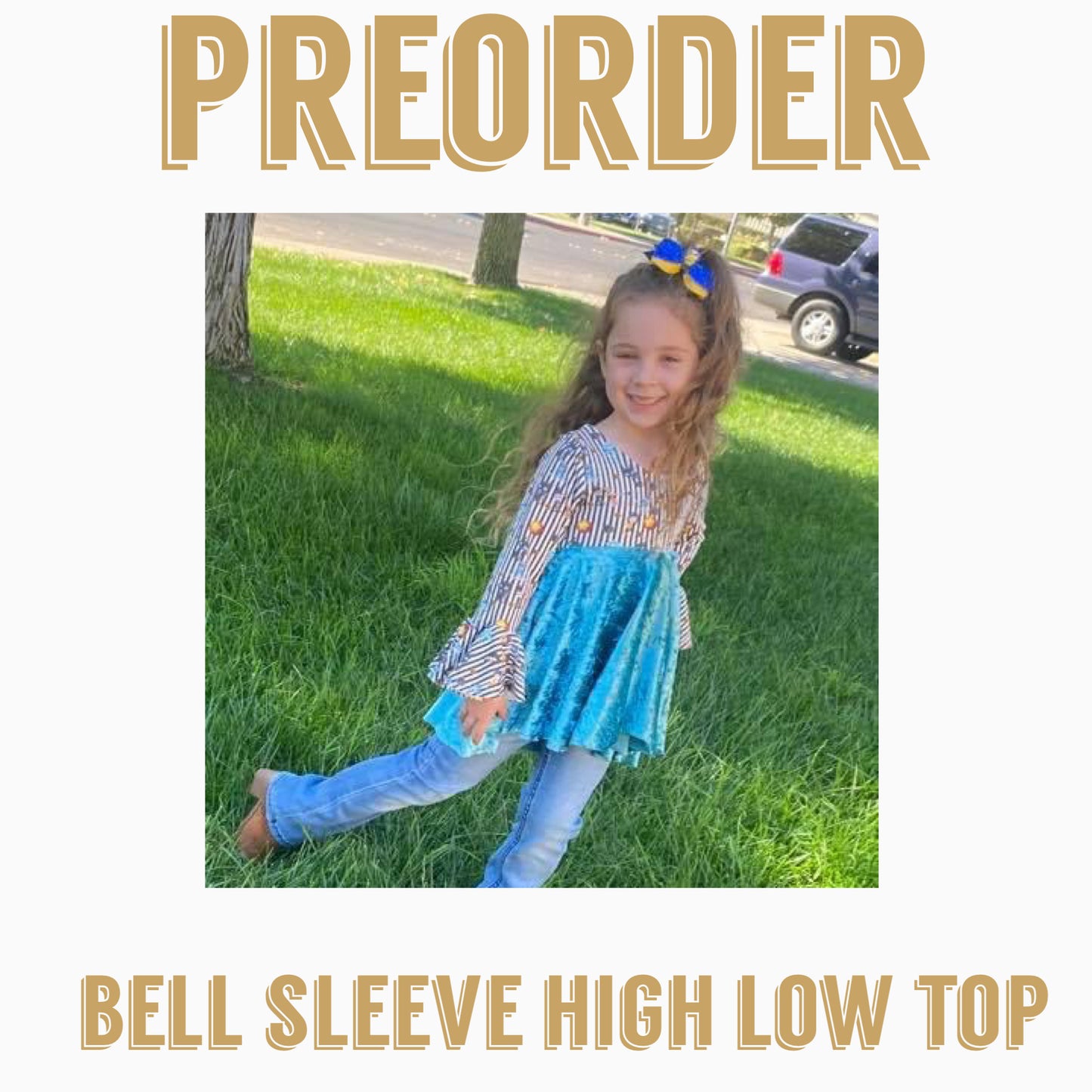 THANKFALL PRE-ORDER  | Bell Sleeve High Low Top with solid or velvet bottom