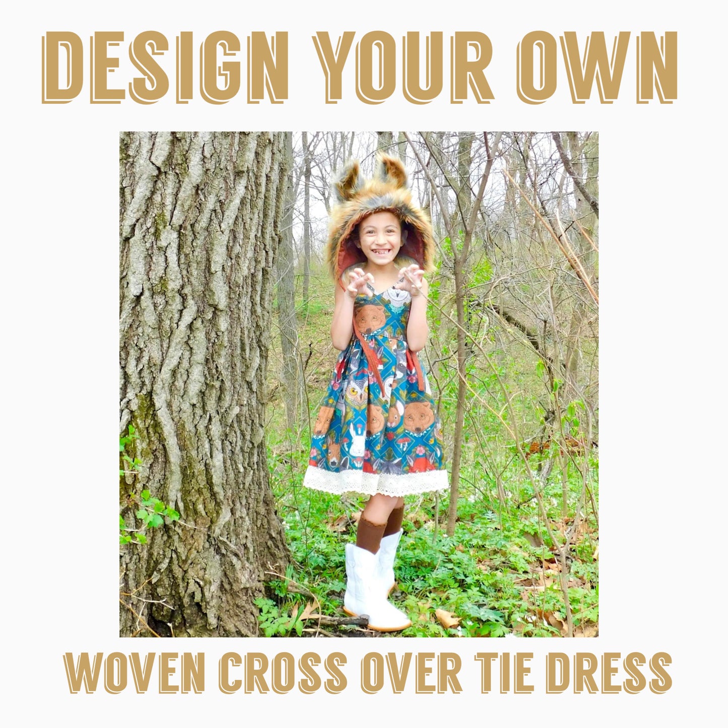 Design your own | Woven Cross over tie back Dress