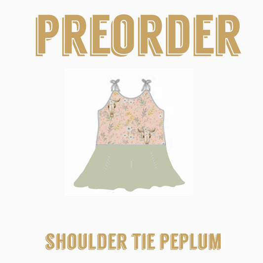 THANKFALL preorder | Shoulder tie Peplum