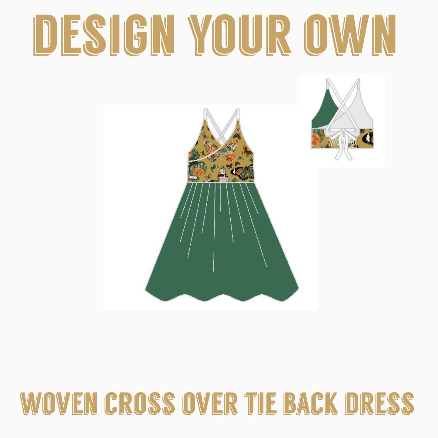 Design your own | Woven Cross over tie back Dress