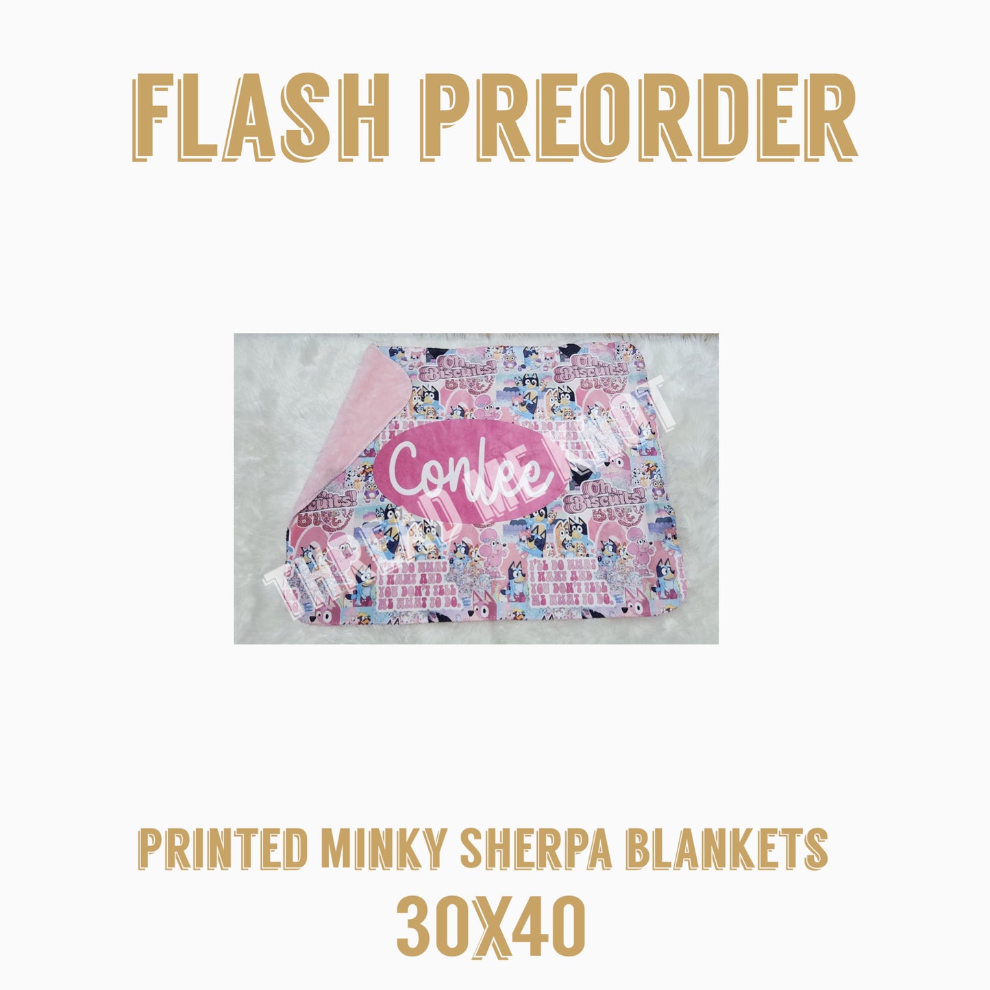 Printed Minky Baby Sherpa blanket 30x40