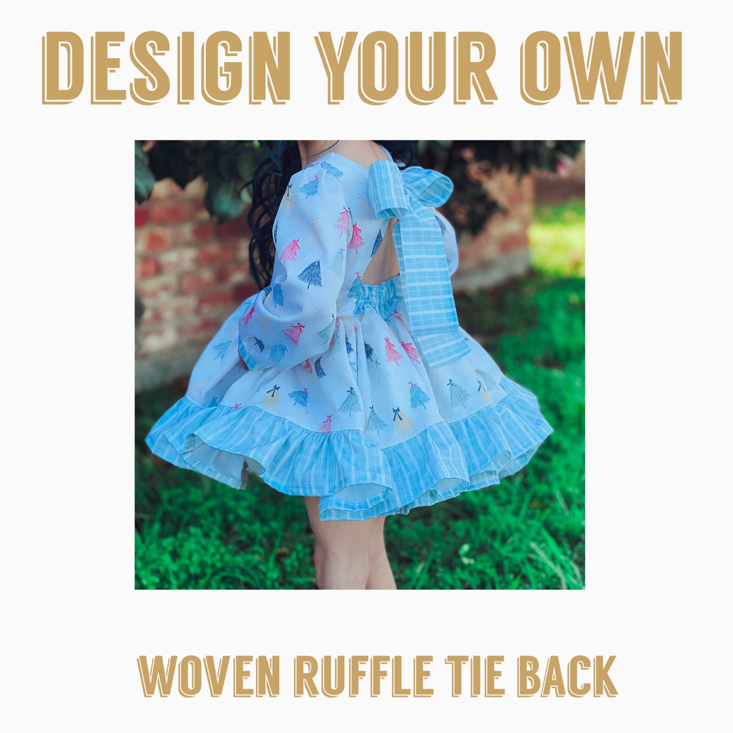 Design your own | Ruffle tie back Woven Dress