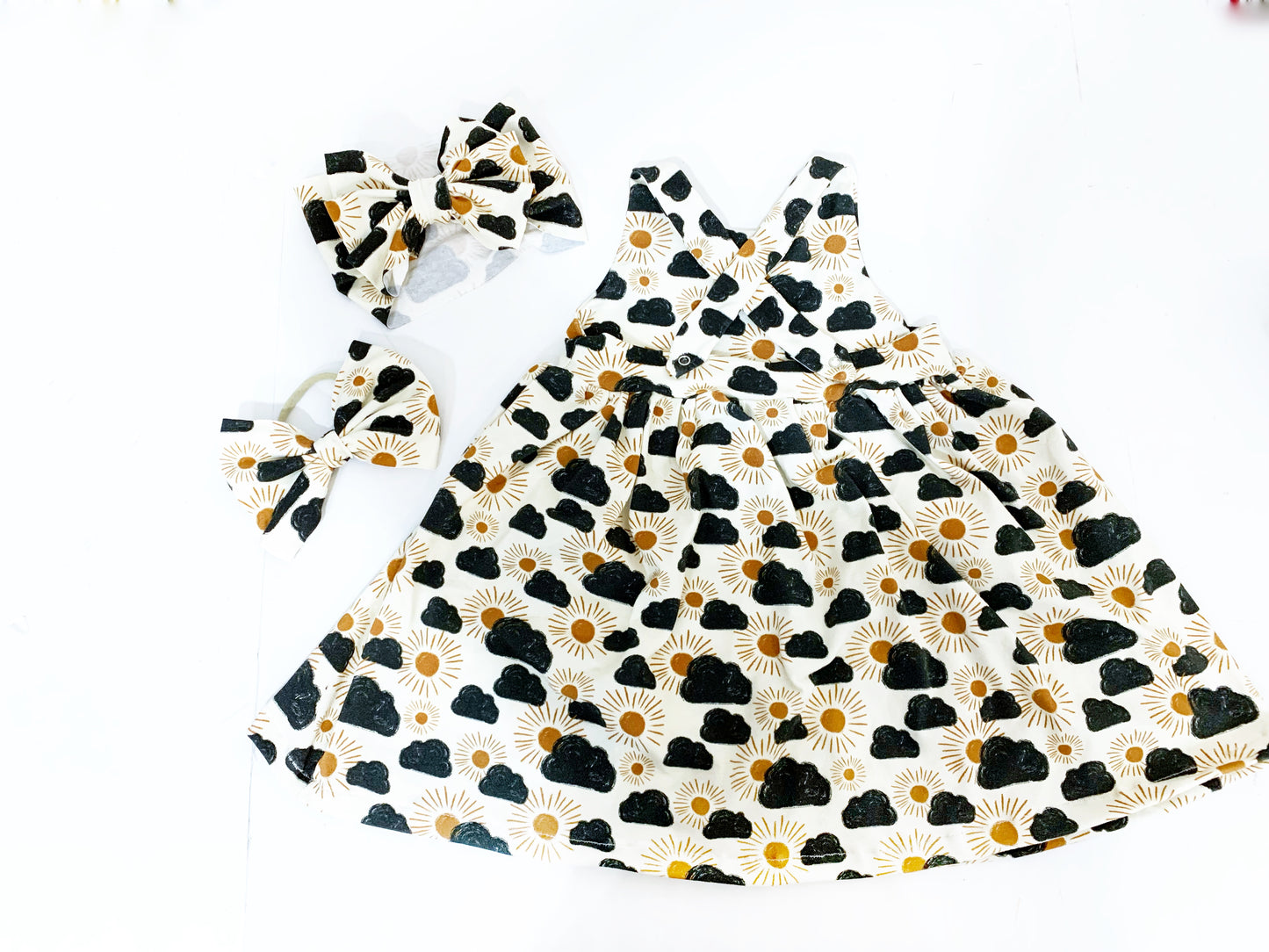 3t sunshine dress with Headwrap and knotted bow