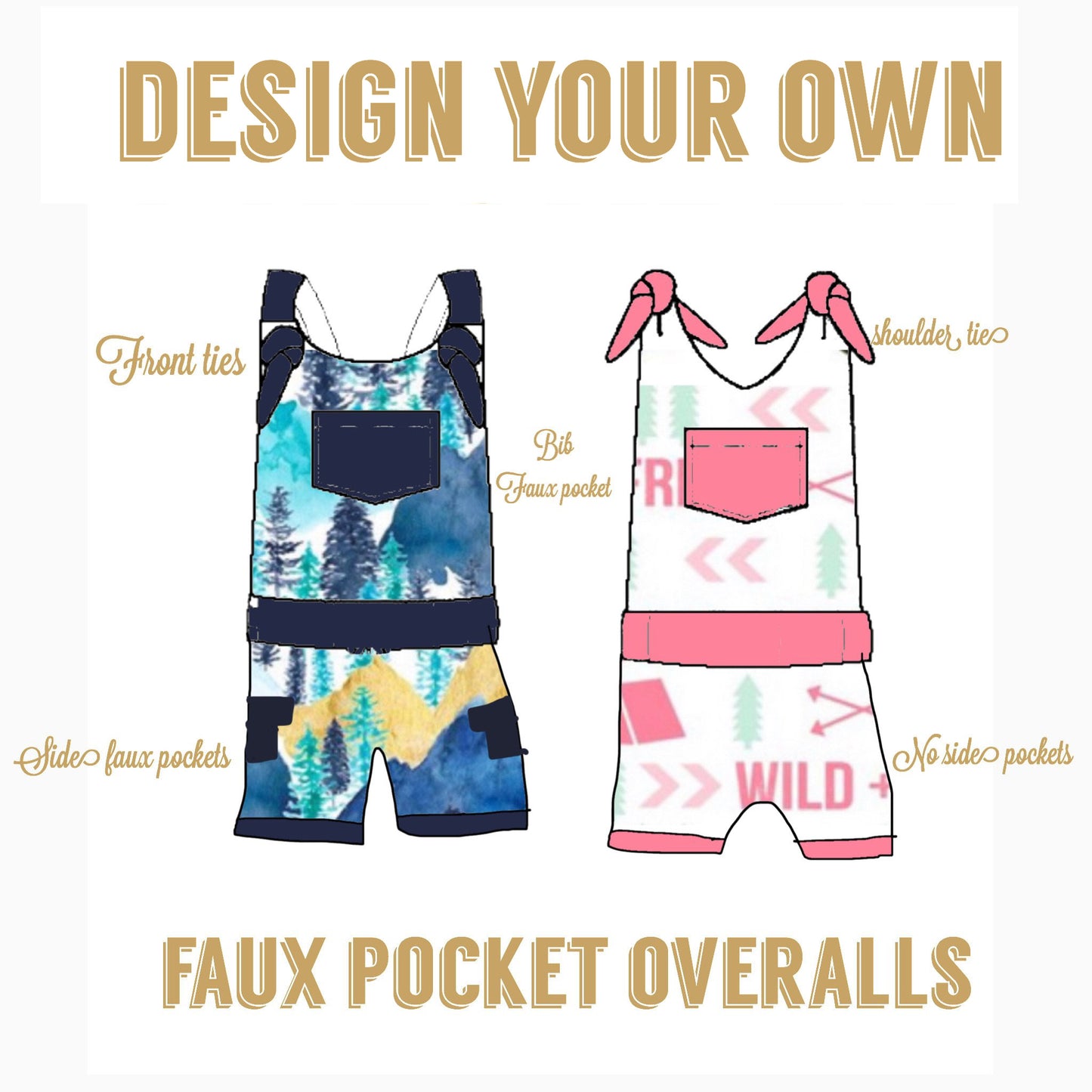 Design your own |Faux Pocket Overalls